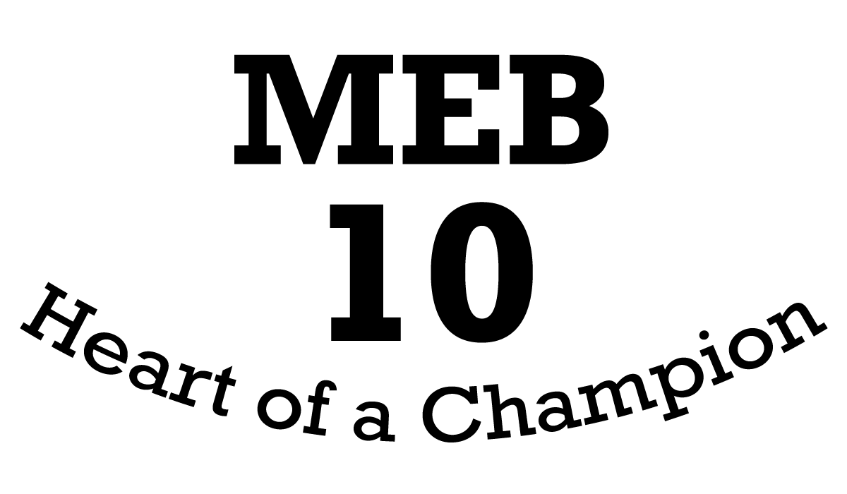 Meb 10 - Heart of a Champion Logo